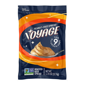 Voyage Foods Peanut Butter Alternative Roasted Seed Butter, Nut Free, Top 9 Allergen Free, Single Serve Packet, Kids Snacks, Hig