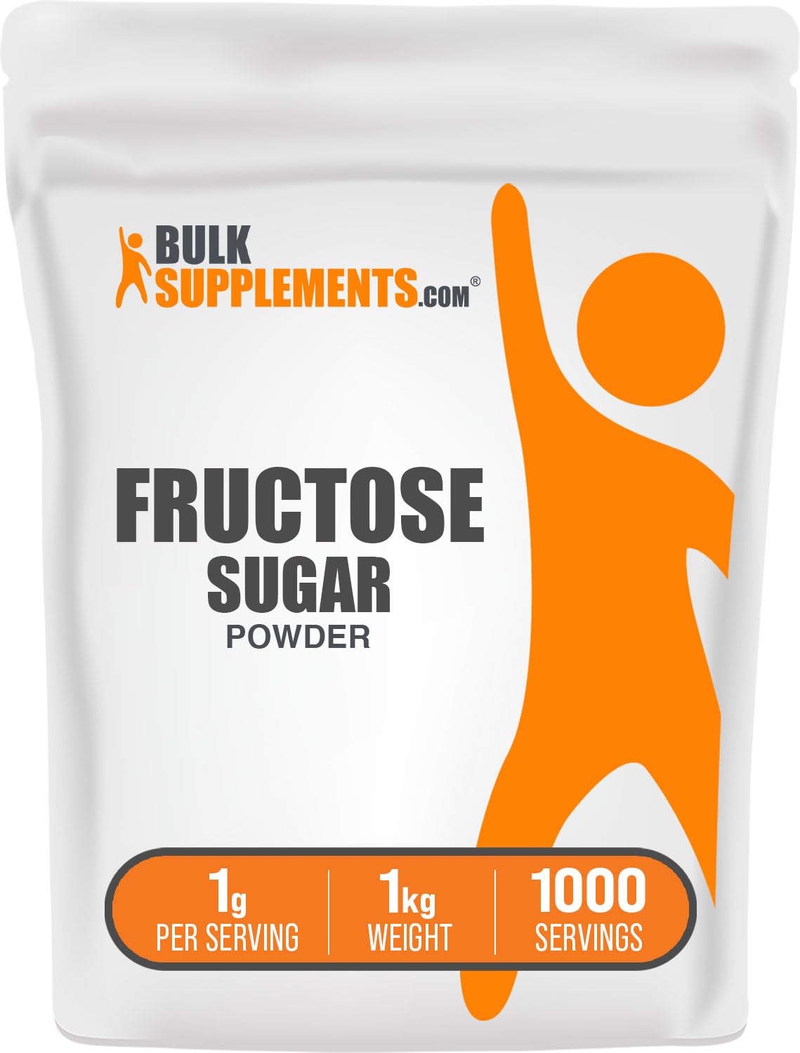 BulkSupplements Fructose Powder - Zero Calorie Sweetener, Food Grade, 1kg (2.2 lbs), Gluten Free, Model FRUC1KG