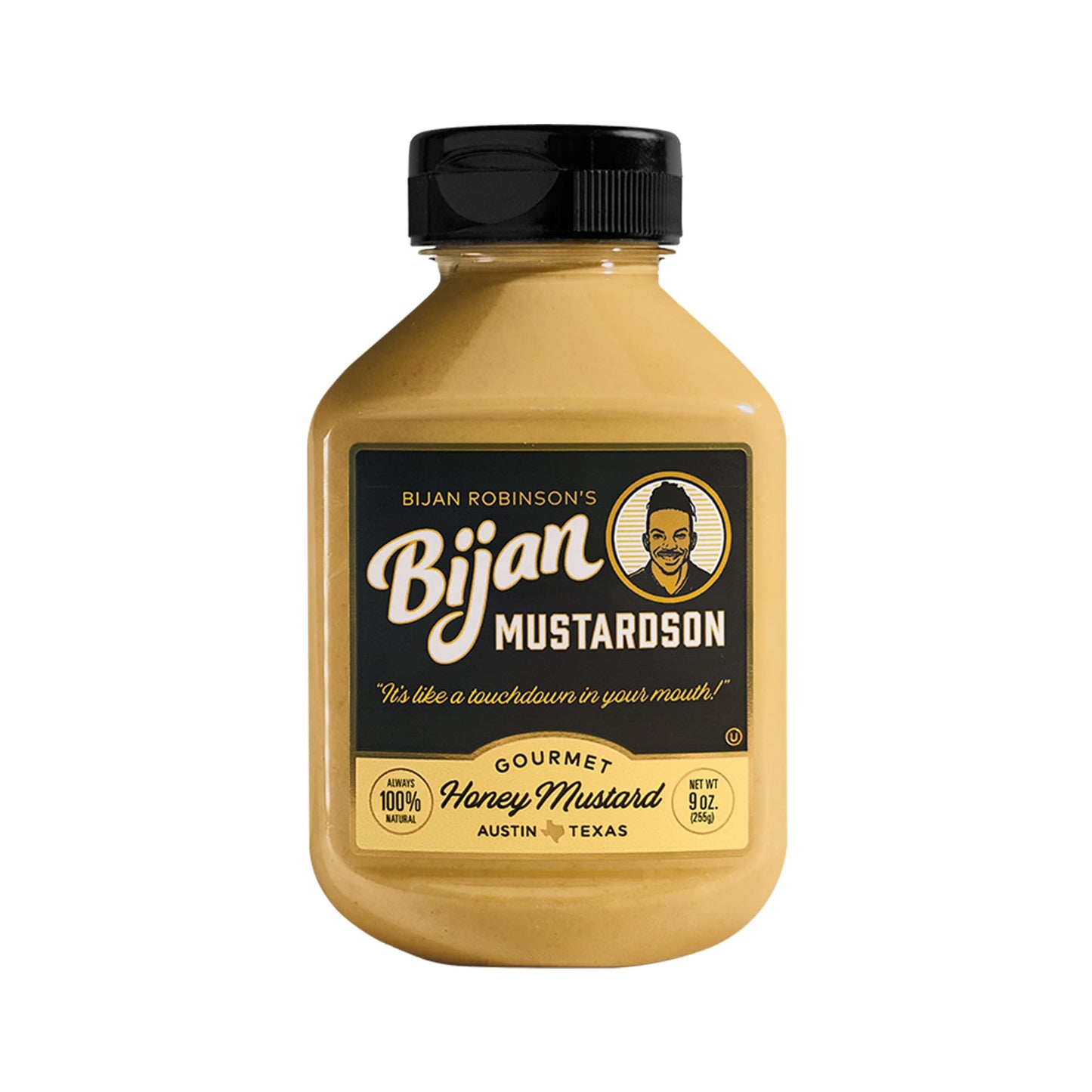 Bijan Mustardson Honey Mustard  Sweet & Creamy 9 Oz - Real Honey  Bold Flavor  Top-Grade Condiment For Sandwiches  Wings  Pretzels & Dips