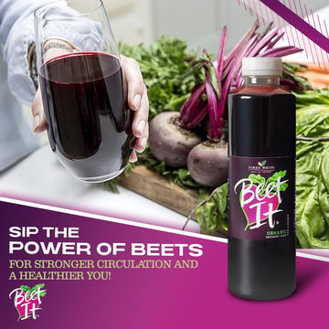 BEET IT Organic Beet Juice, 25.4 Fl. oz, Non-GMO, Gluten-Free, No Added Sugar, 6 Pack