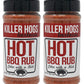 Killer Hogs HOT BBQ Rub Pack of 2 Bottles | Championship Grill Seasoning for Beef, Steak, Burgers, Pork, and Chicken | Contains 