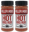 Killer Hogs HOT BBQ Rub Pack of 2 Bottles | Championship Grill Seasoning for Beef, Steak, Burgers, Pork, and Chicken | Contains 