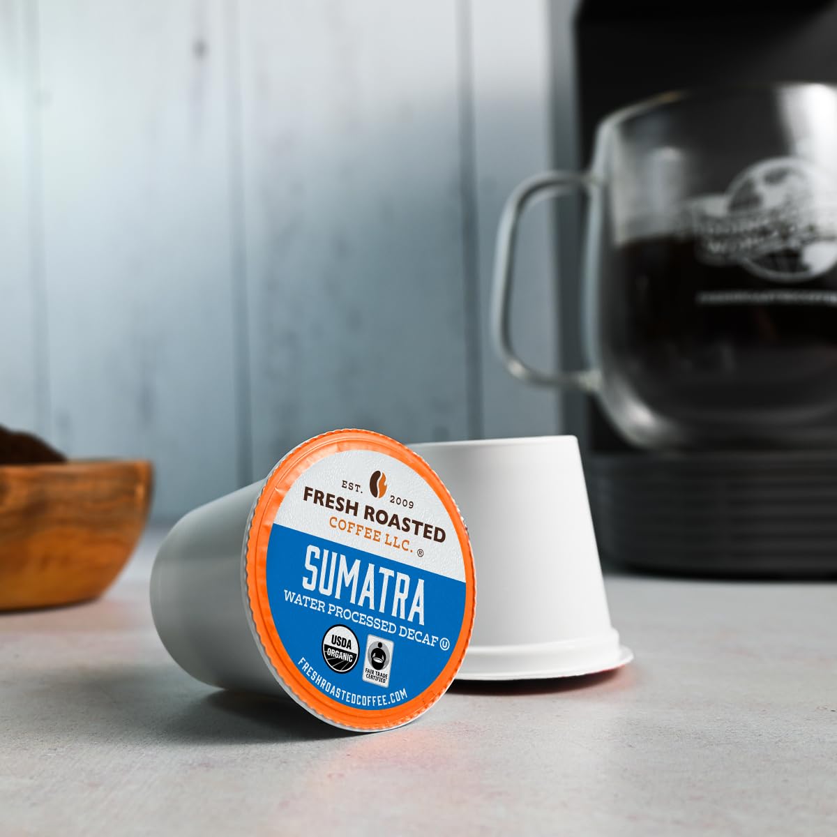 Fresh Roasted Coffee Organic Decaf Variety Pack, K-Cup Compatible, 96 Pods