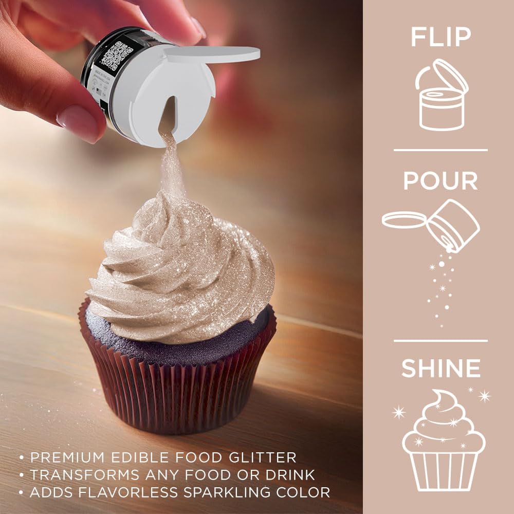 Bakell - Antique Rose Gold Tinker Dust (5G, 1X Jar) Edible Glitter For Food, Desserts, And Beverages!