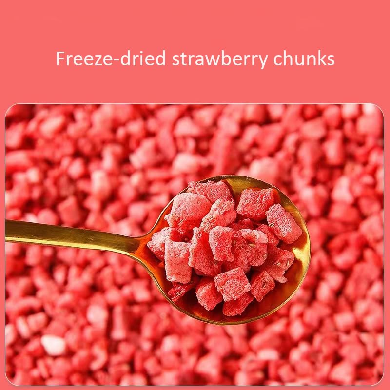 Txdynllk Premium Freeze Dried Strawberry Pieces - 7.06 Oz/200G Of Crispy Diced Strawberries, No Additives.Dehydrated Fruit Snack