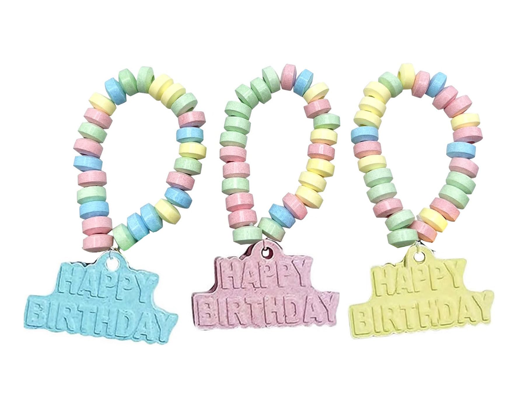 Happy Birthday Candy - 24 Individually Wrapped Bulk Candy Bracelets - Great for Birthday Party Favor Candy - Goodie Bags for Kid