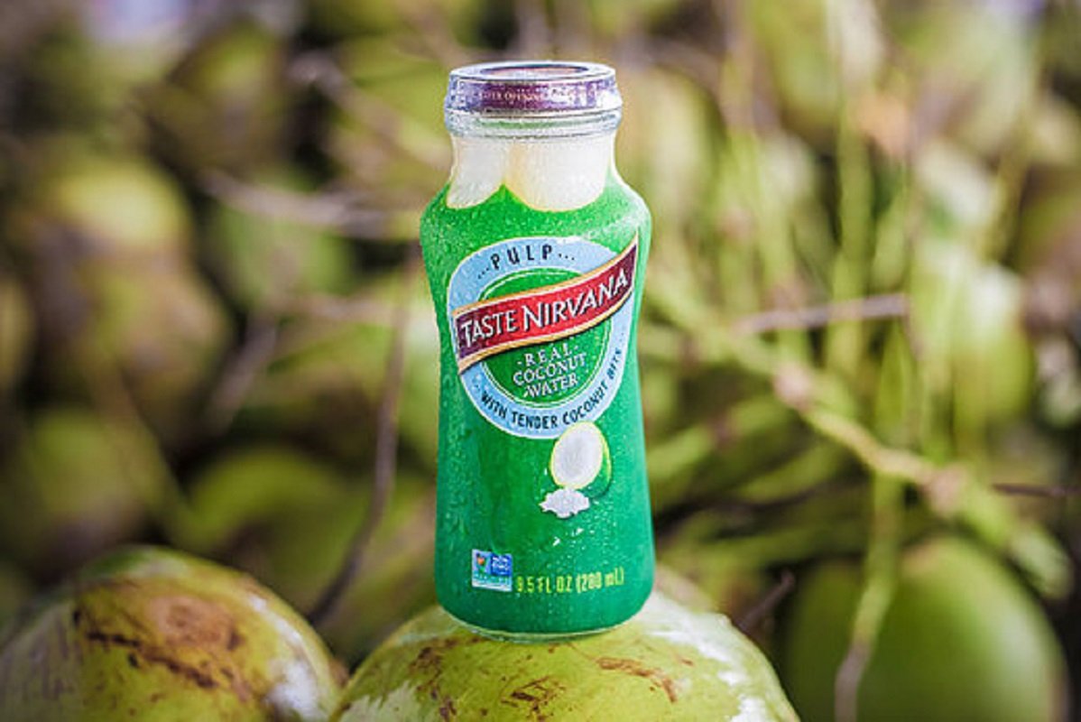 Taste Nirvana Coconut Water with Coconut Bits, 9.5 Oz, Pack of 12