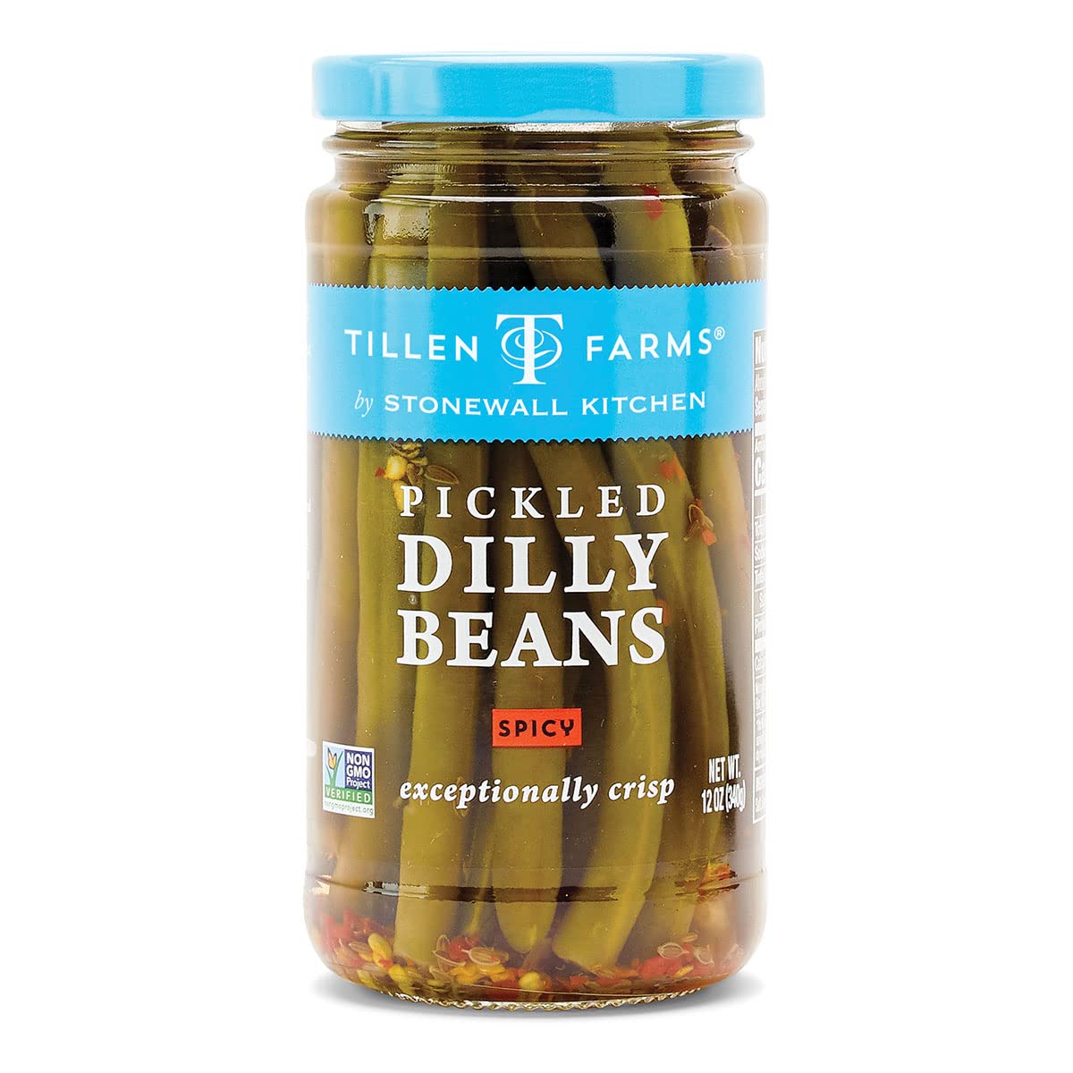 Tillen Farms Pickled Hot & Spicy Dilly Beans, 12 oz, Green, Model 89738