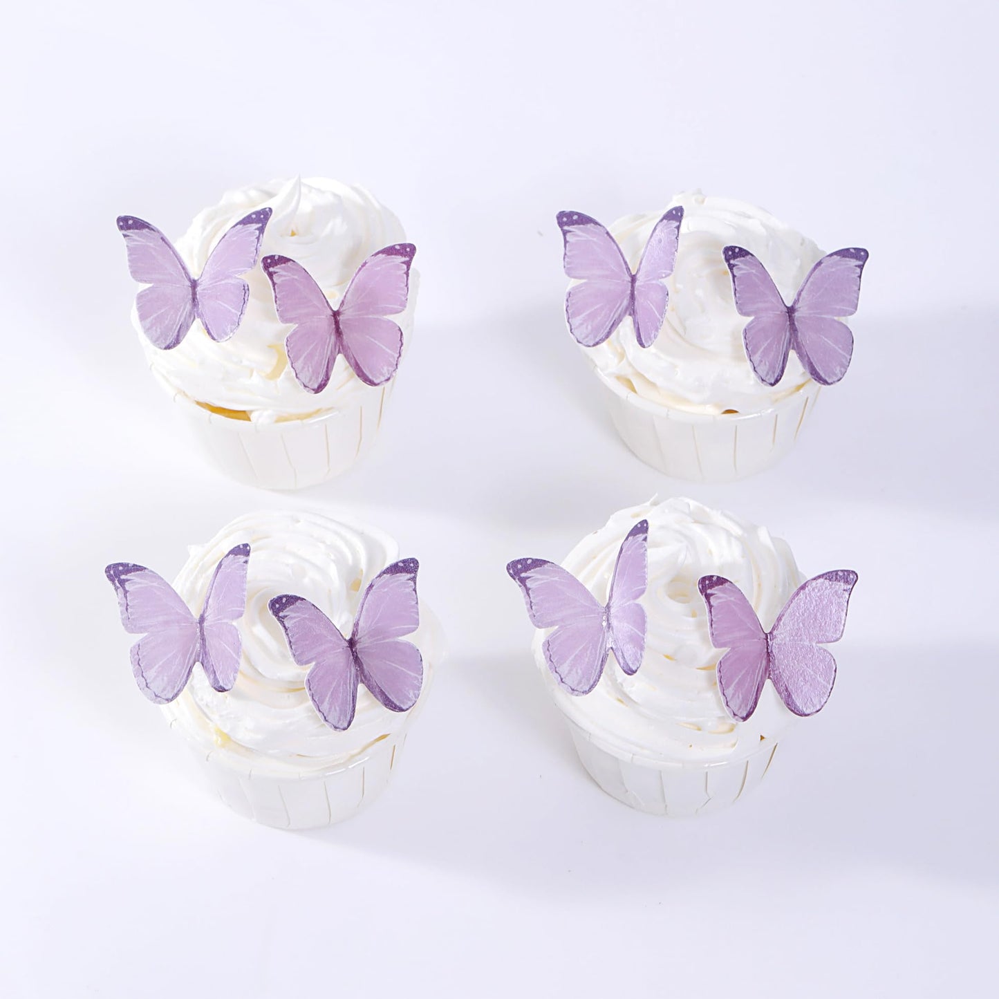 48Pcs Wafer Paper Butterfly Cake Toppers Yocity Edible Butterflies For Cake Decorations Purple Butterfly Cupcake Toppers For Bir