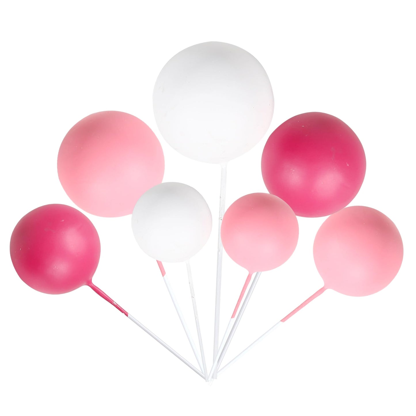 Rssta i Mini Balloons Cake Toppers - 30 PCS Foam Balls for Baby Shower, Wedding, Kids Birthday - Red, Pink, White