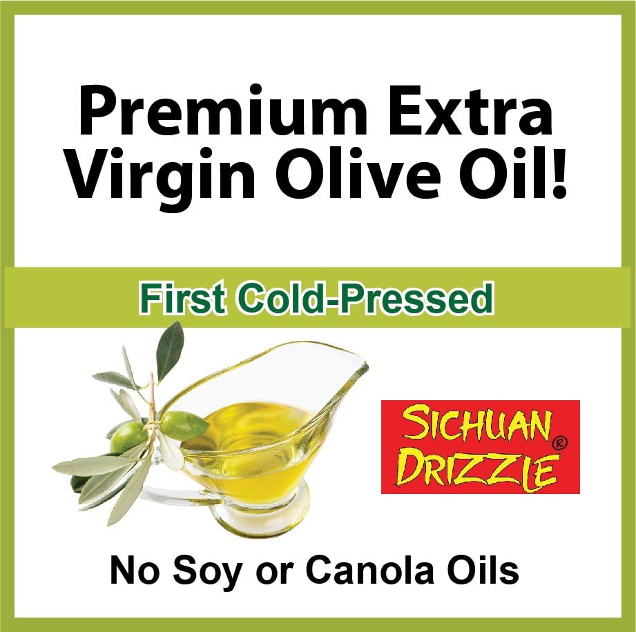 Sichuan Drizzle Chinese Chili Oil -- Condiment & Ingredient, Premium EVOO with Hot Chili Flakes, Rice & Noodles' Condiment, Vega