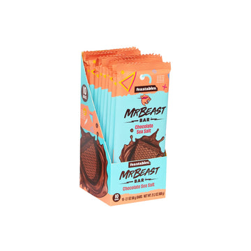 Feastables Mrbeast Chocolate Sea Salt Bars - Made With Organic Cocoa. Plant Based With Only 5 Ingredients, 10 Count