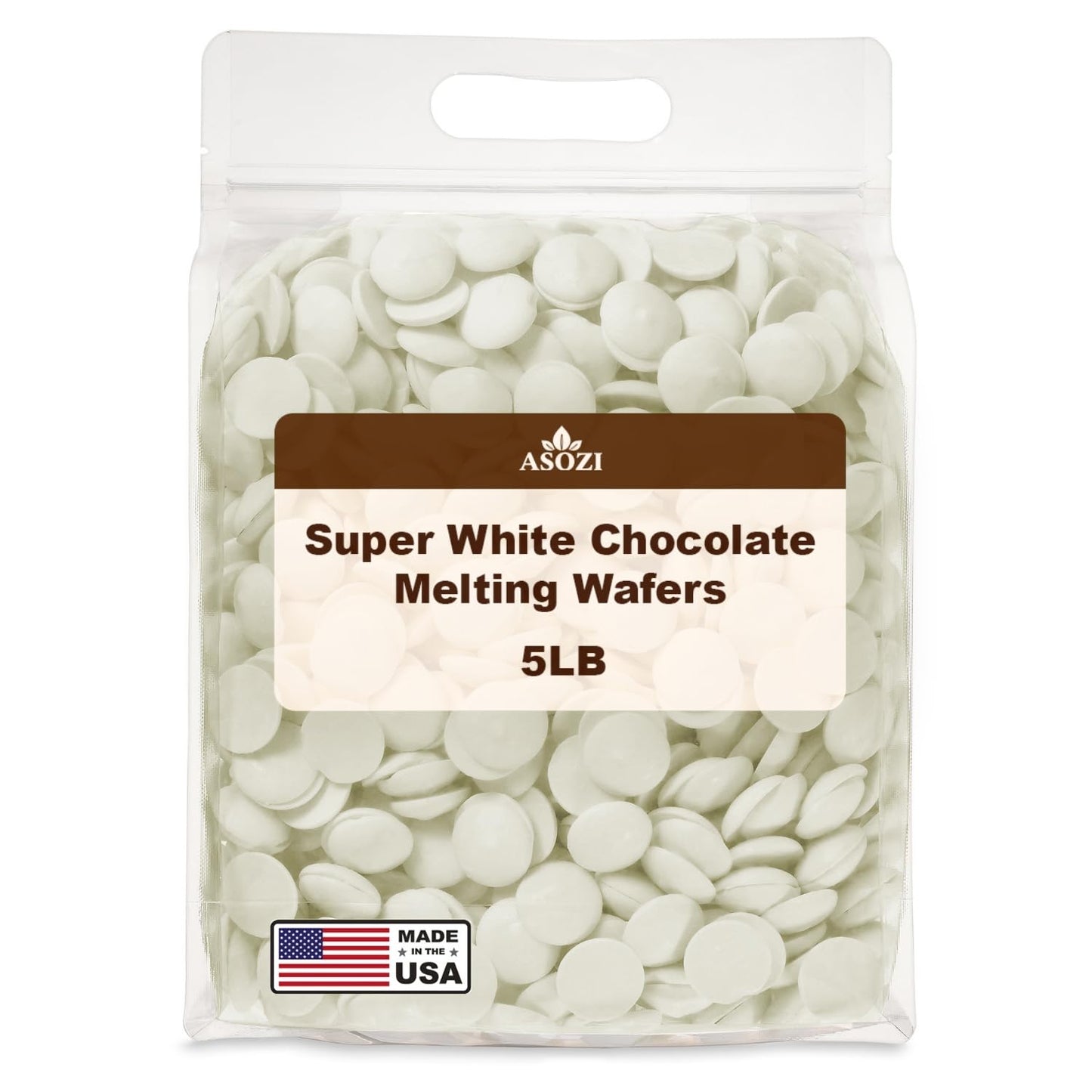 Super White Chocolate Melting Wafers - 5Lb Resealable Bag  Top-Grade Melting Chocolate For Baking & Candy Coating Chocolate For Cookies  Truffles  Confections & Desserts (Super White Chocolate)