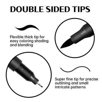 Edible Markers 3Pcs Black & White Food Coloring Pens Food Markers With Fine & Thick Tip Double Sided Edible Pens For Cookie Deco