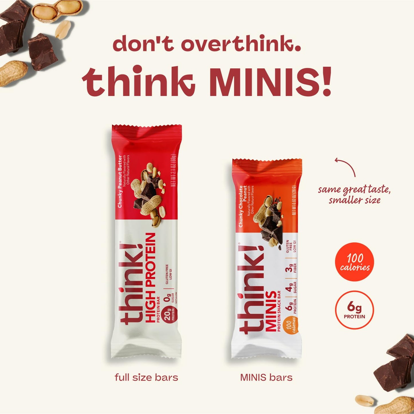 Think! Minis Protein Snack Bar, Gluten Free, Girl Scouts S'Mores, 15 Count