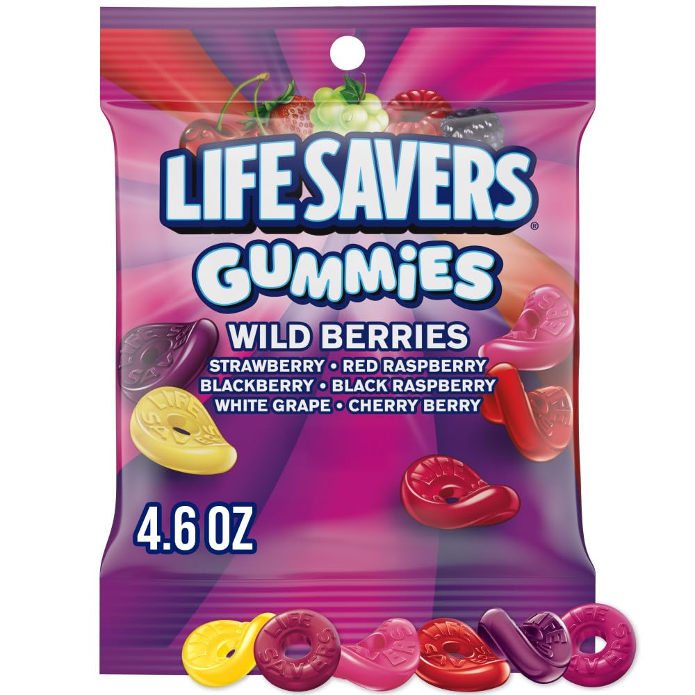 LIFE SAVERS Gummies Candy  Wild Berry Gummy Candy Variety Pack  4.6 Oz Bags (Pack of 12)