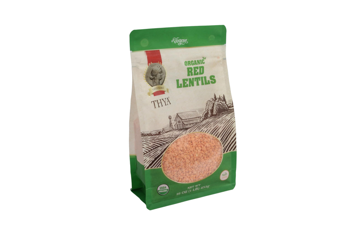Thya Organic Red Split Lentils, 9 Lb (9 X 1 Lb Packs)