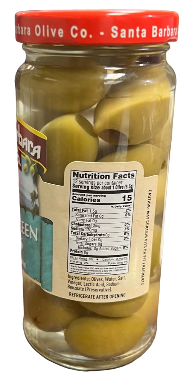 SANTA BARBARA OLIVE CO Pitted Green Olives Pack of 3, 4.25oz