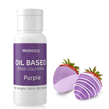 Oil Based Food Coloring For Chocolate - Nomeca 30 Milliliters Upgraded Purple Oil Food Color For Baking Cake Decorating, Edible Food Dye For Candy Melts Cookies Easter Egg Icing Fondant Meringues