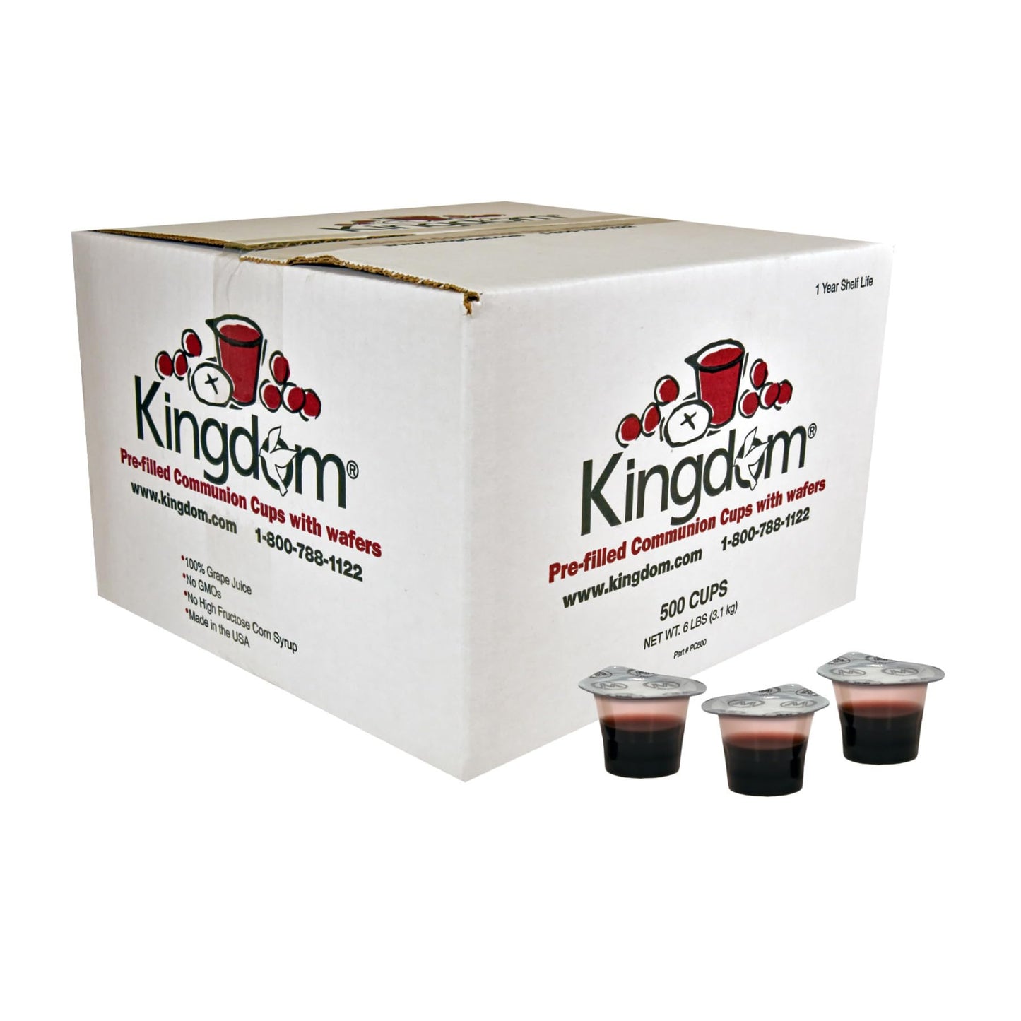 Kingdom Easy Open Prefilled Communion Cup With Wafers(500Ct) Sealed In A Single-Serving Container With One-Year Shelf Life, Perf