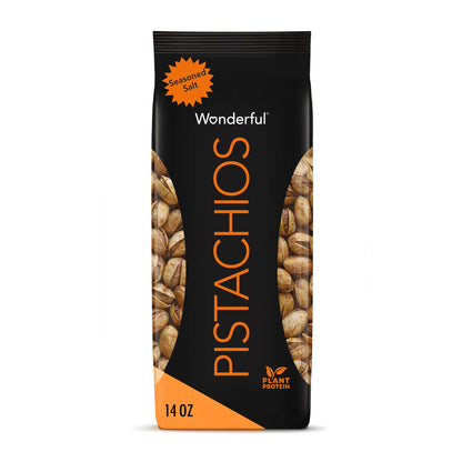 Wonderful Pistachios In Shell, Seasoned Salt Flavored Nuts, 14 Ounce Bag, Protein Snacks, Gluten Free, Salty Snacks