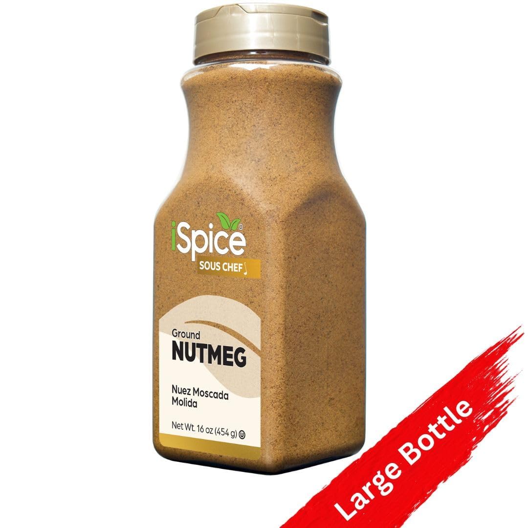 Ispice Premium Nutmeg, Ground Nutmeg Is Gluten Free And Non-Gmo, 100% Natural, Ground Is Used In Coffee, Tea, Hot Chocolate, Cur