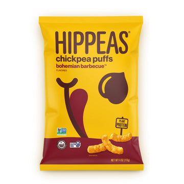 Hippeas Organic Chickpea Puffs Bohemian Barbecue (Pack Of 1) 4 Ounce 4G Protein 3G Fiber Vegan Gluten-Free Crunchy Plant Protein