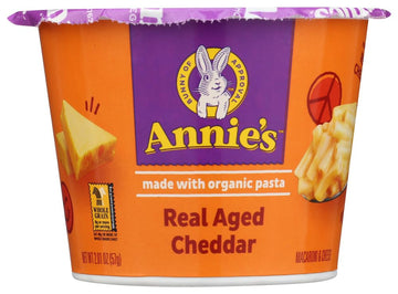 Annie's Real Aged Cheddar Microwavable Mac and Cheese with Organic Pasta Cup, 2.01 oz