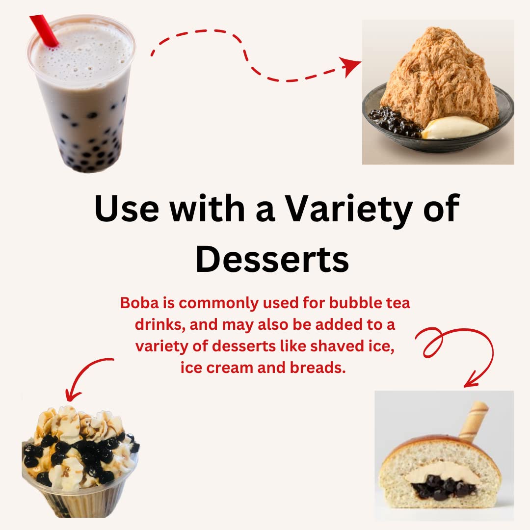 Tapioca Pearls Brown Sugar Flavor Boba Balls For Milk Tea From Taiwan By Bubble Tea Supply | 2.2 Lb Bag With 28+ Servings | Easy