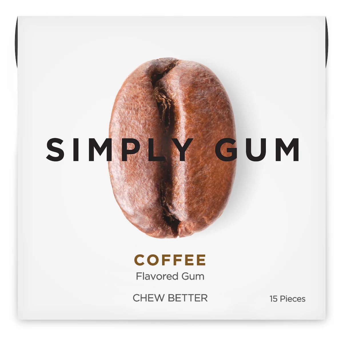 Simply Gum | Coffee | Plant- Based Chewing Gum | Pack Of Six (90 Pieces Total) | Synthetic Plastic Free + Aspartame Free + Non Gmo