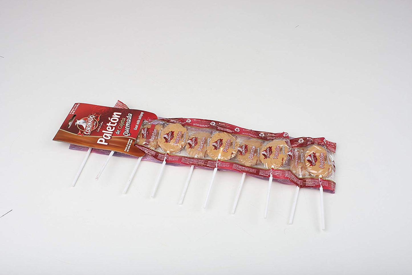 Coronado Paleton De Cajeta Quemada Mexican Goat Milk Candy Lollipops 10 Pcs