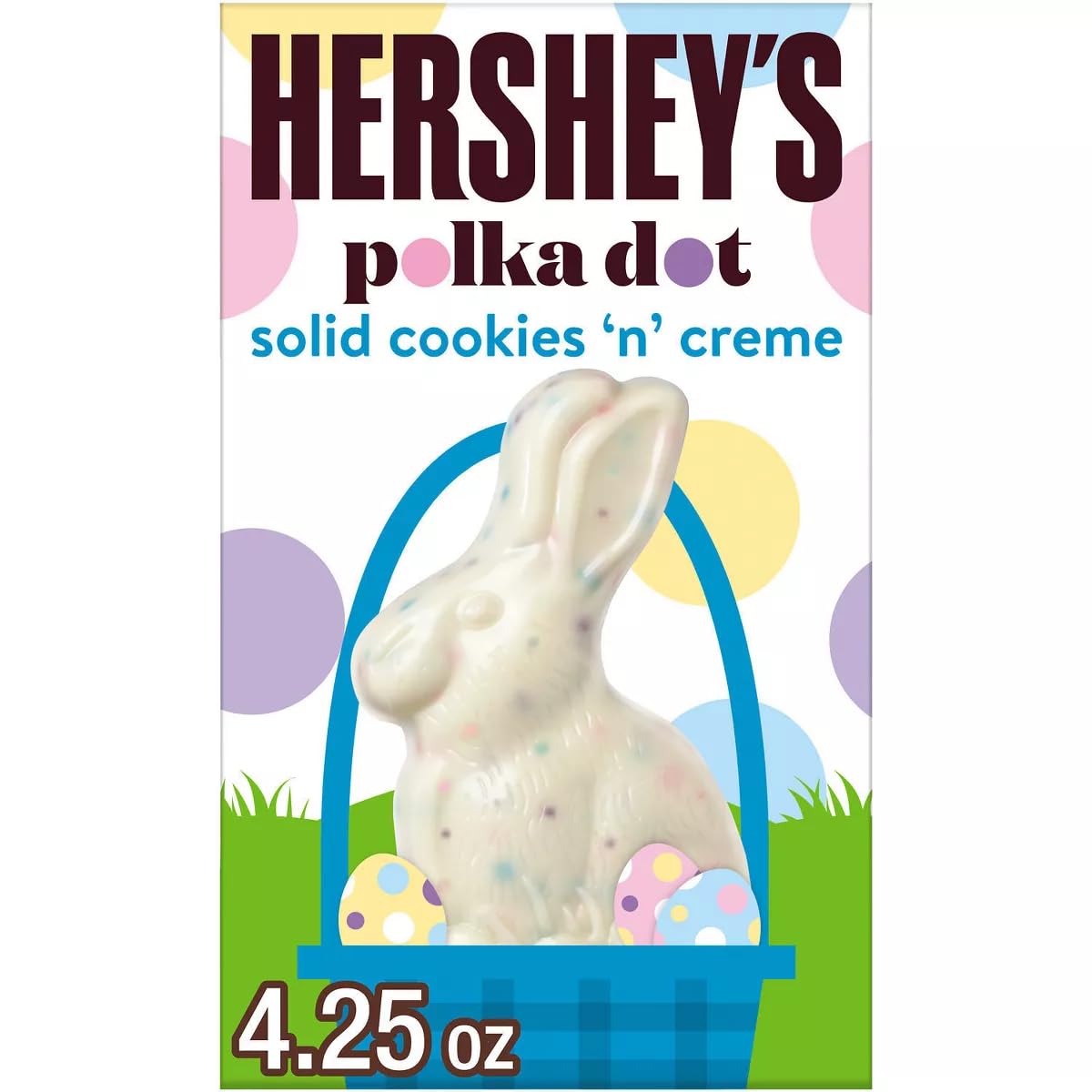 Hershey Chocolate Easter Bunny Candy - Solid Cookie And Cream Easter Bunnies For Egg Hunt Candy & Basket Stuffers - 4.25Oz Giant