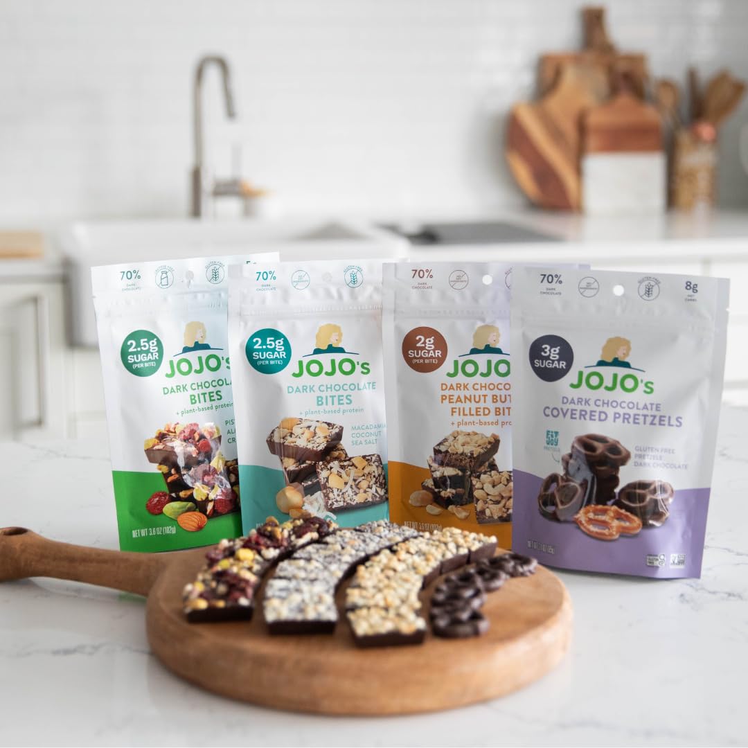 Jojo'S Dark Chocolate Variety Pack, Healthy Snack, Low Sugar, Low Carb, Gluten Free, Non Gmo, Paleo & Keto Friendly, Made With P