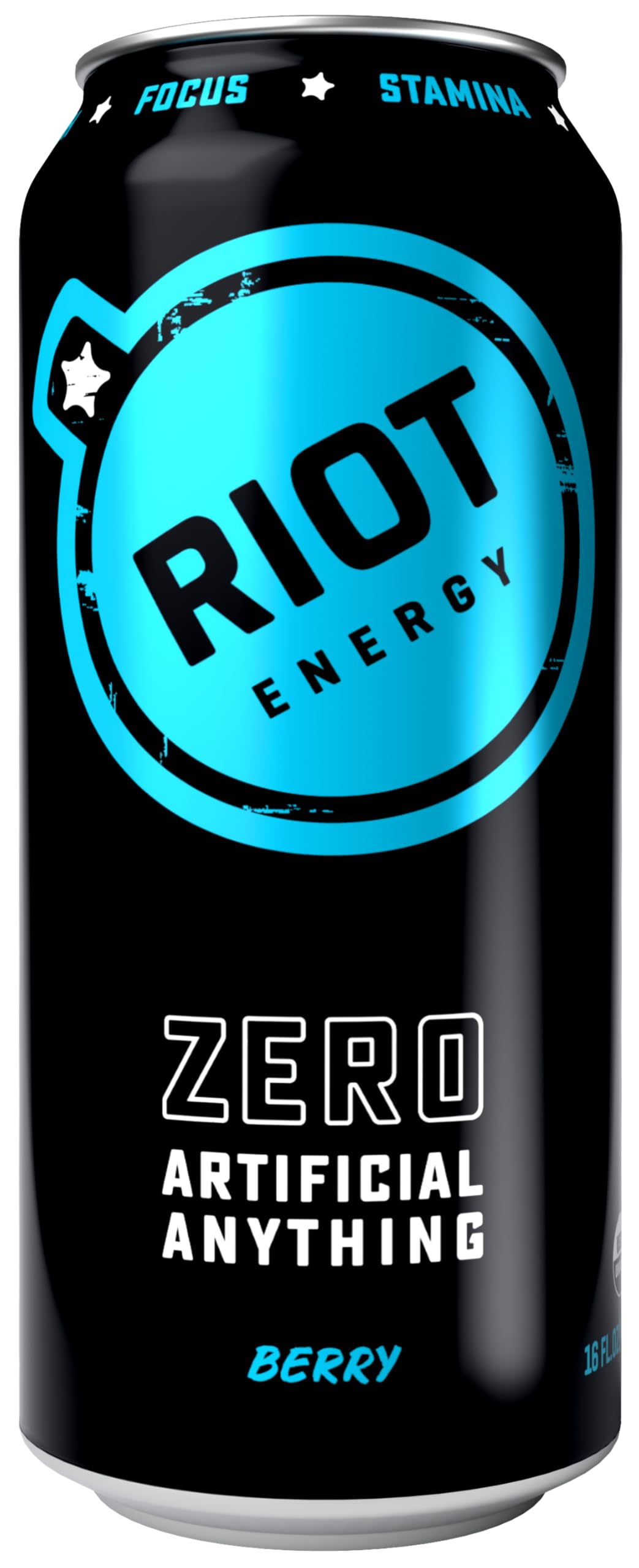 Riot Clean Energy Drink  Berry  Organic  No Sugar Added  Made With Real Fruit  100Mg L-Theanine  16 Fl Oz