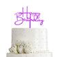 Happy Birthday Cake Topper For Birthday Party Decorations - Purple Acrylic