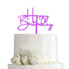 Happy Birthday Cake Topper For Birthday Party Decorations - Purple Acrylic