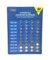40 Piece Powercell Assorted Batteries For Watches Games Calculators Radios Cameras Remote Controls Childrens Toys Alarms