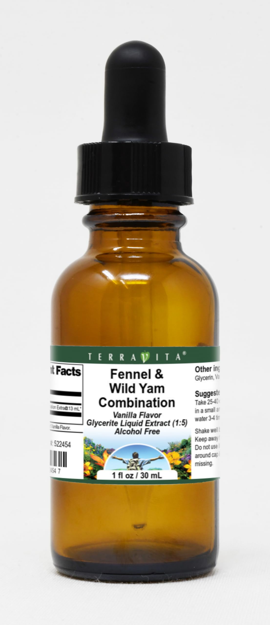 Fennel & Wild Yam Combination Glycerite Liquid Extract (1:5) - Vanilla Flavored (1 oz, ZIN: 522454)