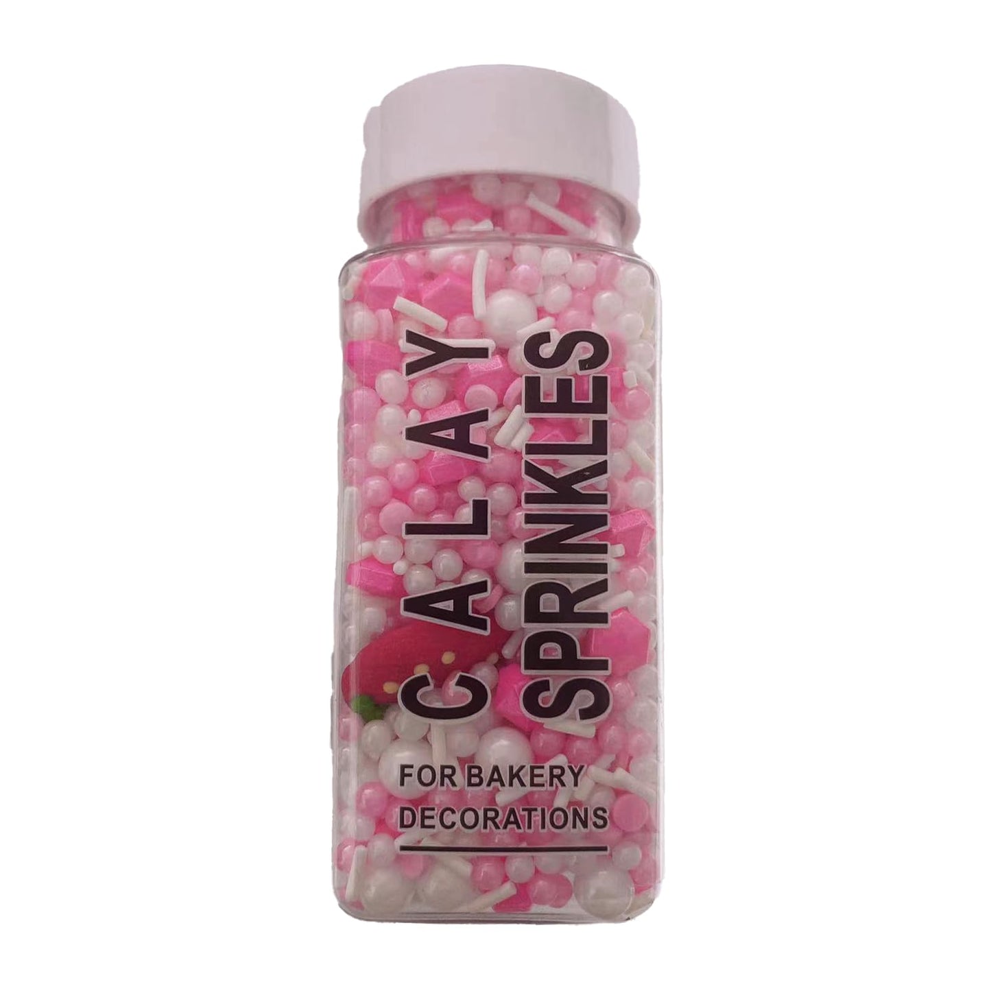 Sentovac Strawberry Sprinkles Pink Crown Pearl Mix Size Candy Sprinkles Edible Sugar Princess Cake Decorating Fancy Sprinkles Ic