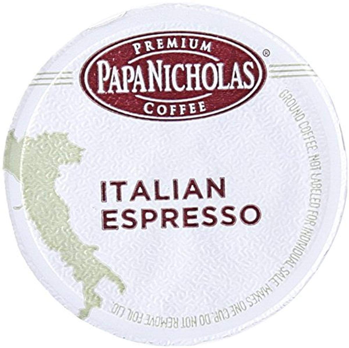 PapaNicholas Coffee Single Serve Cups, Italian Espresso, 24 Count, Fits Keurig K Cup Brewers