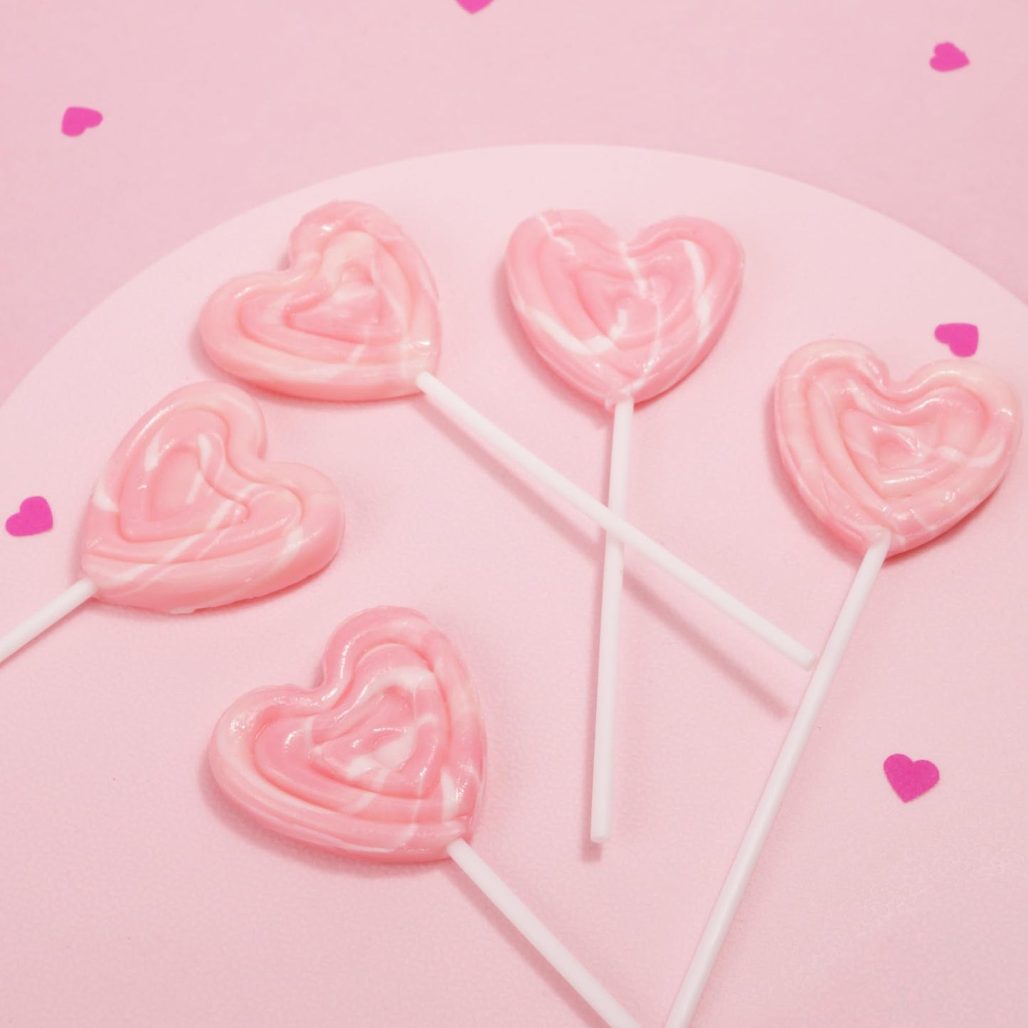 Sweetzo Swirl Lollipops, Strawberry Flavored, 24 Individually Wrapped Suckers, 15.6 cm x 6.1 cm x 18 cm, Pink Heart