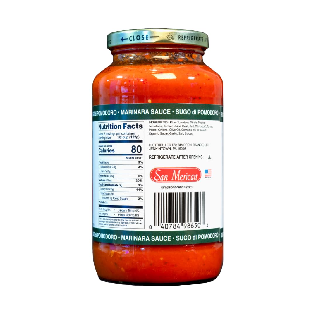 San Merican Tomato, Sauce Marinara, 23.5 Ounce