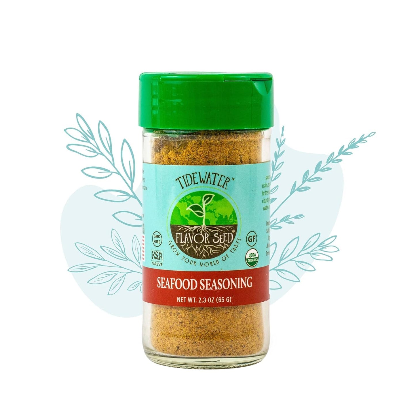 Flavor Seed Tidewater Organic Seafood Seasoning, All Purpose Seasoning For Fish And Vegetables. Plant Based, Dairy Free, Preserv