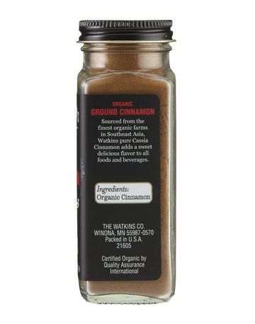 Watkins Gourmet Organic Spice Jar, Ground Cinnamon, 2.5 Ounce Jar, 3 Count