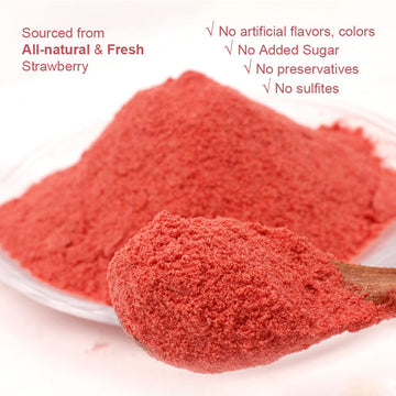 Fraunitsh Strawberry Powder 7.05Oz | Freeze Dried Strawberries Powder | Natural Fruit Powder Berry Source | Strawberry Flavoring