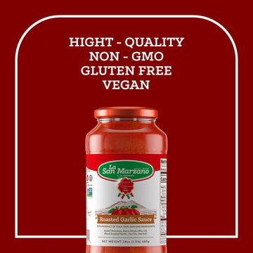 La San Marzano Roasted Garlic Pasta Sauce, All Natural, Vegan, Gluten Free, 24 oz, Pack of 6