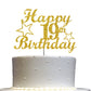 19 Birthday Cake Topper Gold Glitter, Party Decoration Ideas, Premium Quality, Sturdy Doubled Sided Glitter, Acrylic Stick. Made