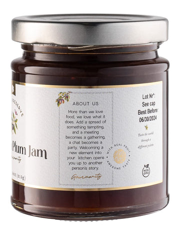 Gourmanity Victoria Plum Jam, Sweet and Flavorful, Delicious Plum Preserves, Great on Toast and Scones, High Fruit Content, Non