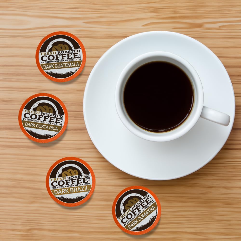 Fresh Roasted Coffee, Dark Roast Variety Pack, K-Cup Compatible, 96 Pods