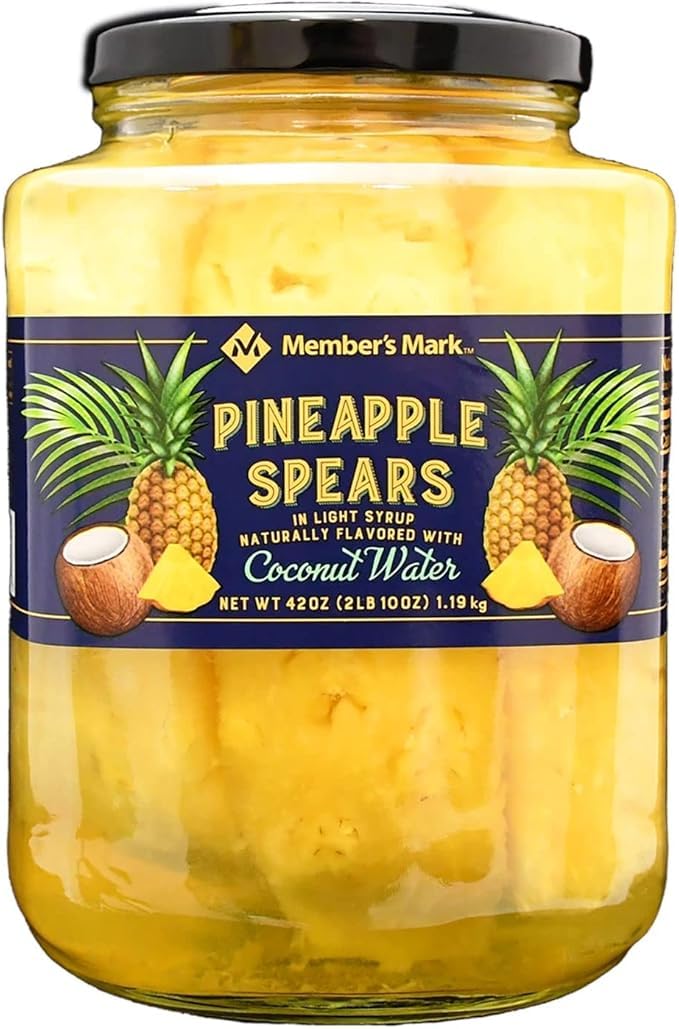 Member's Mark Pineapple Spears in Coconut Water, 42 Ounce, 2.6 Pound Pack